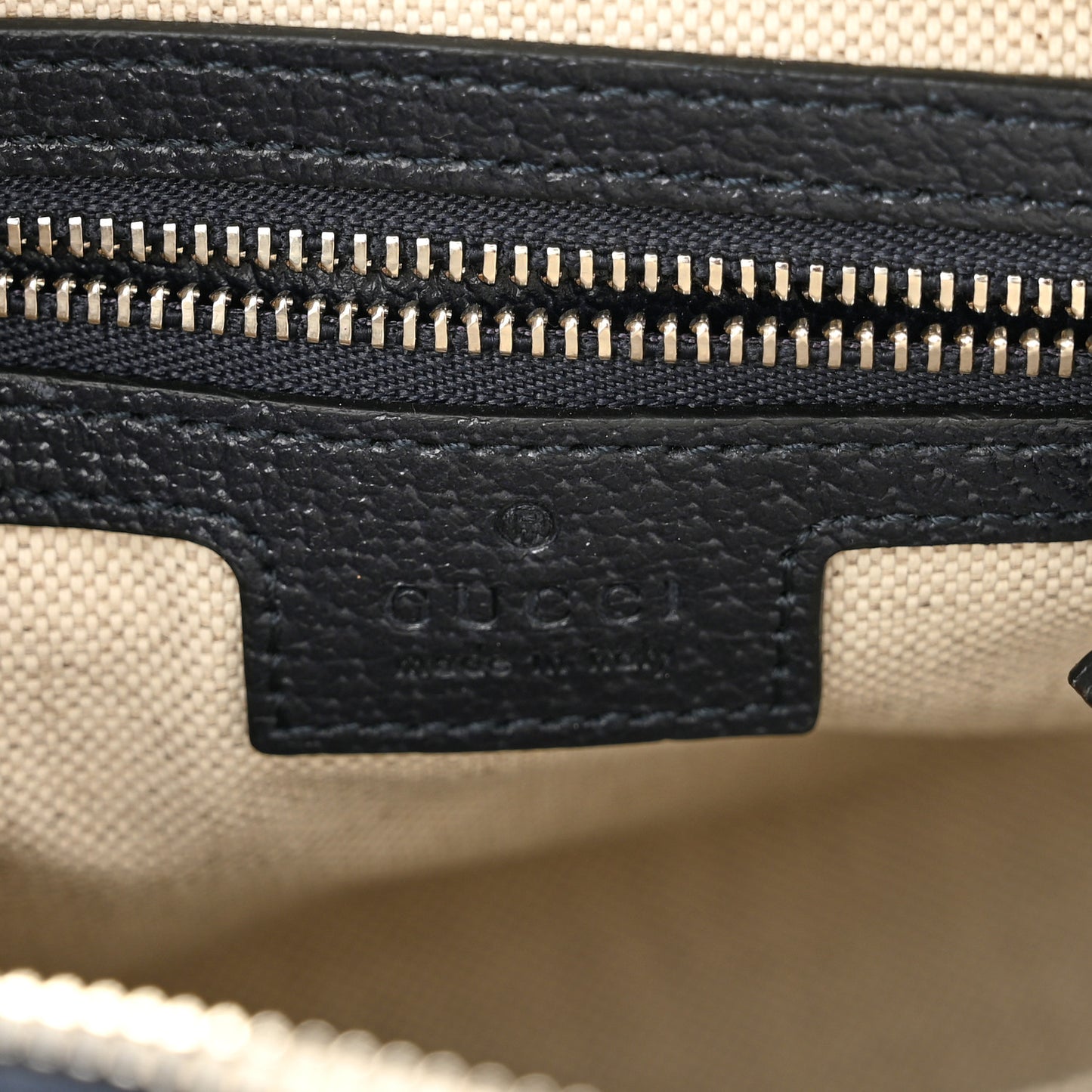 GG Supreme Monogram Textured Dollar Calfskin Small Horsebit 1955 Shoulder Bag Beige Blue