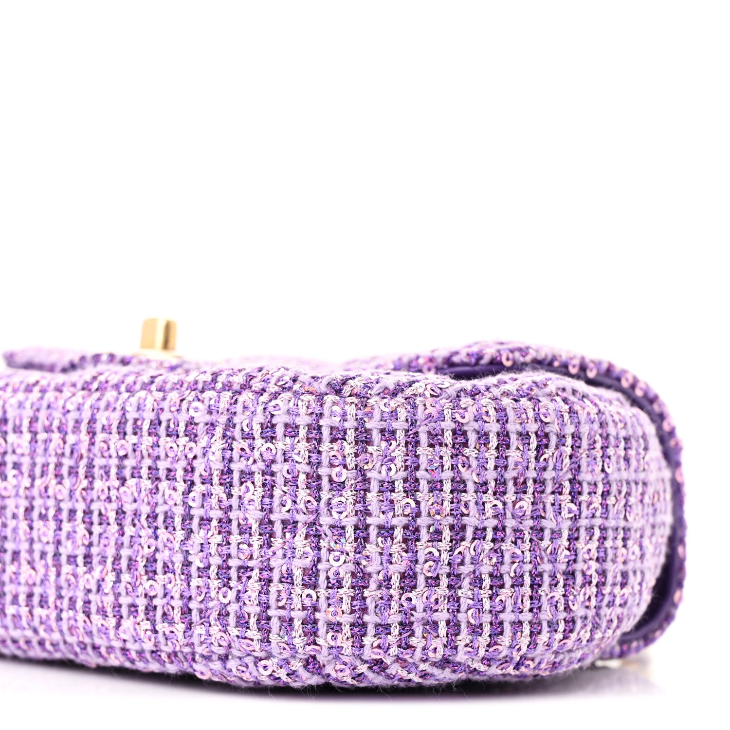 Chanel Tweed Sequin Quilted Baywatch Top Handle Flap Purple 10 of 12
