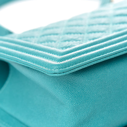 Chanel Caviar Quilted Medium Boy Flap Turquoise 12 of 12