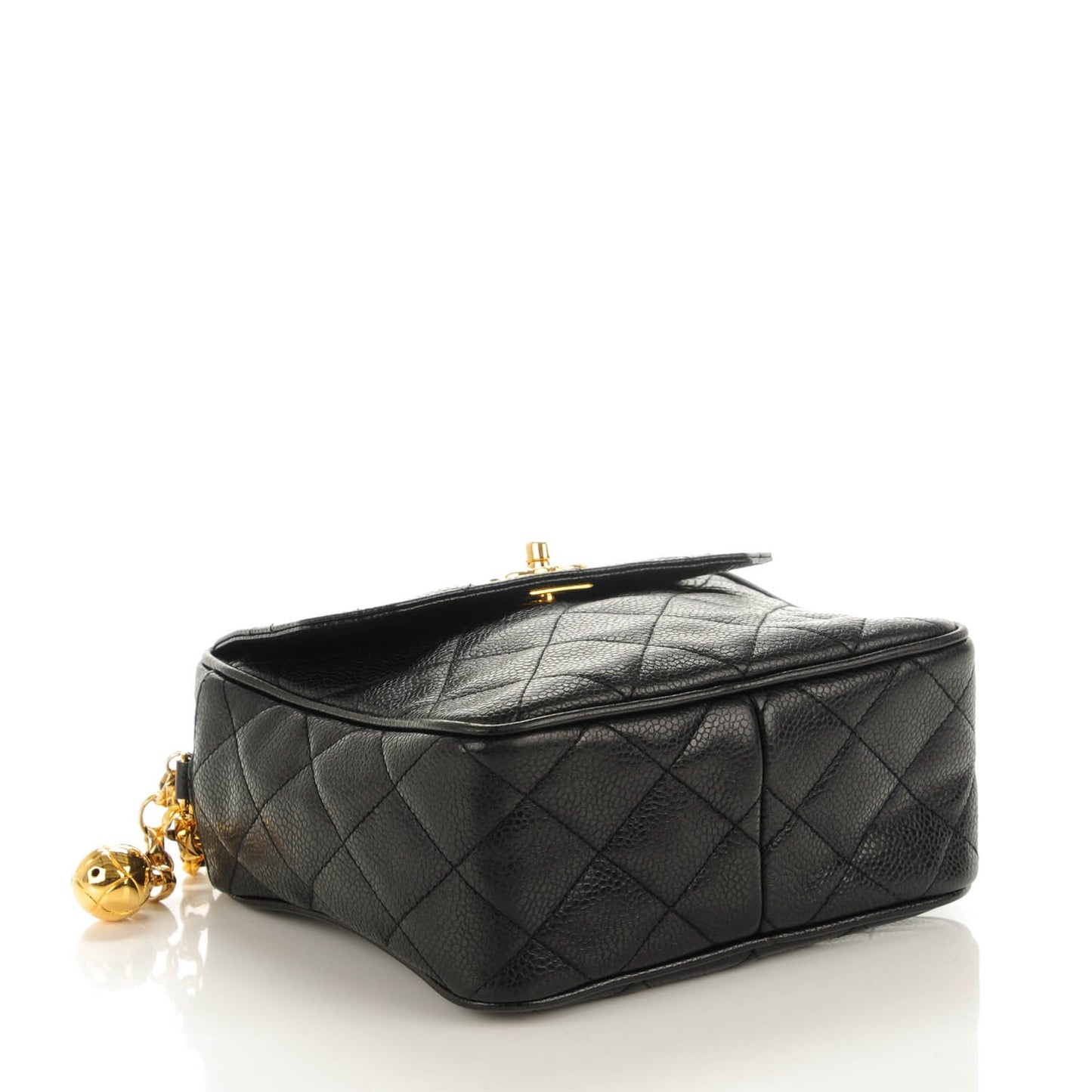 Caviar Quilted Camera Case Black