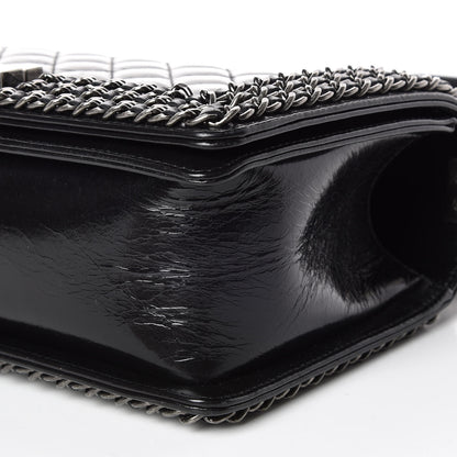 Chanel Glazed Calfskin Quilted Medium Boy Chained Flap Black 6 of 13