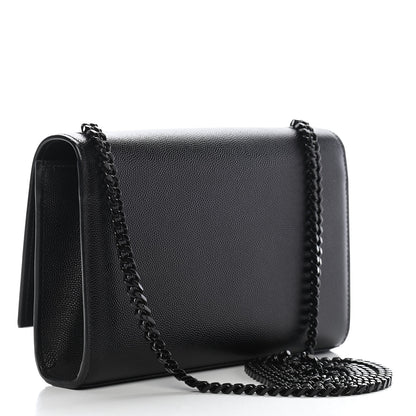 Saint Laurent Grain De Poudre Small Monogram Kate Satchel Black 3 of 10