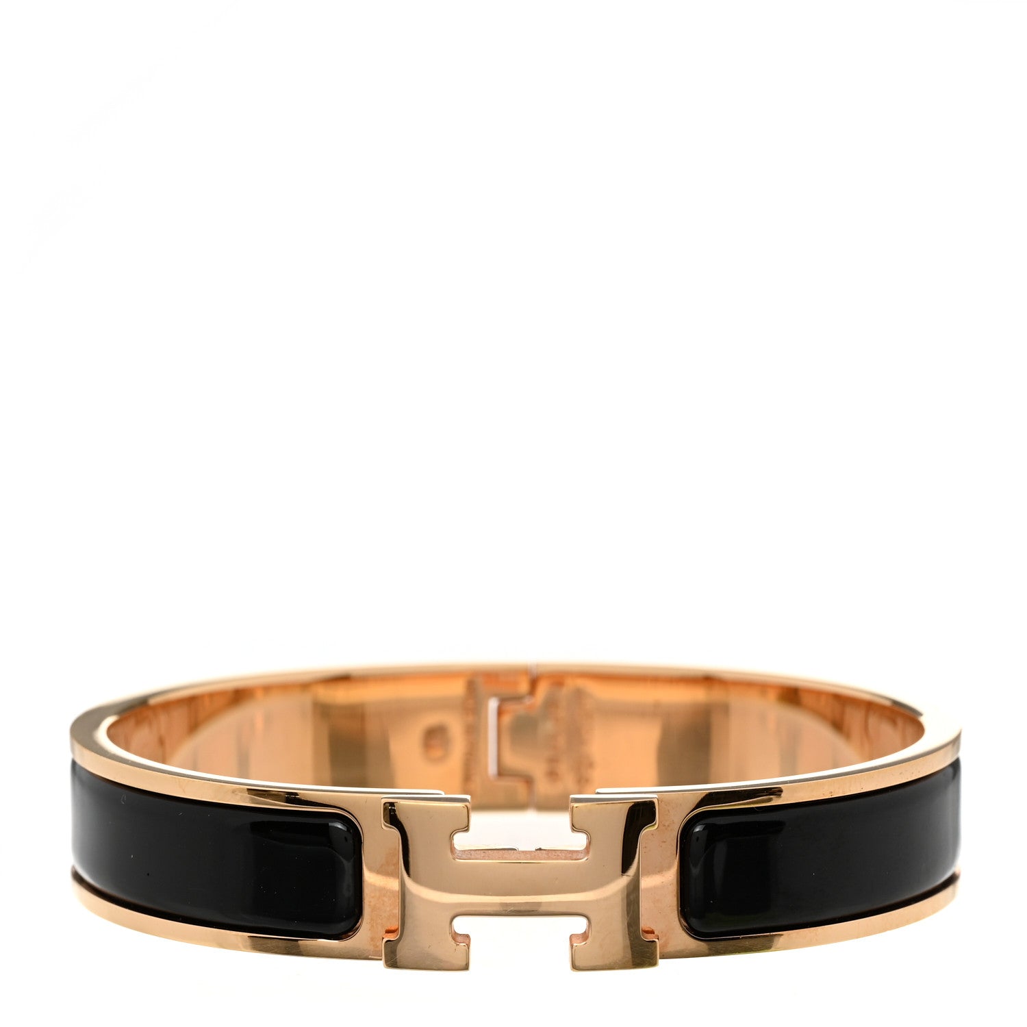Hermes Enamel Narrow Clic Clac H Bracelet GM Black 1 of 4