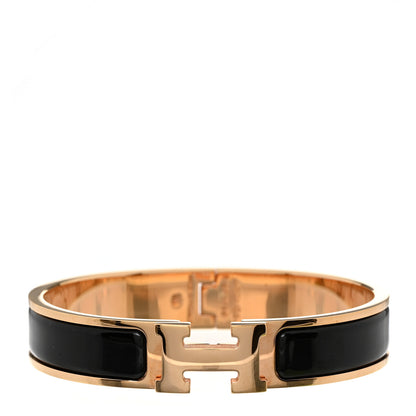 Hermes Enamel Narrow Clic Clac H Bracelet GM Black 1 of 4
