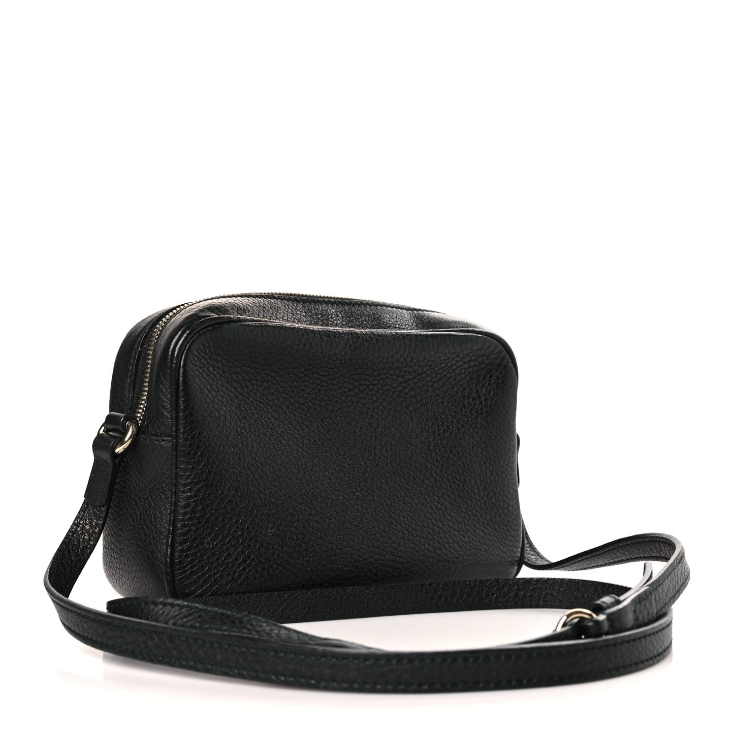 Pebbled Calfskin Small Soho Disco Bag Black