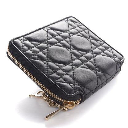 Christian Dior Lambskin Cannage Lady Dior Medium Wallet Black 4 of 6