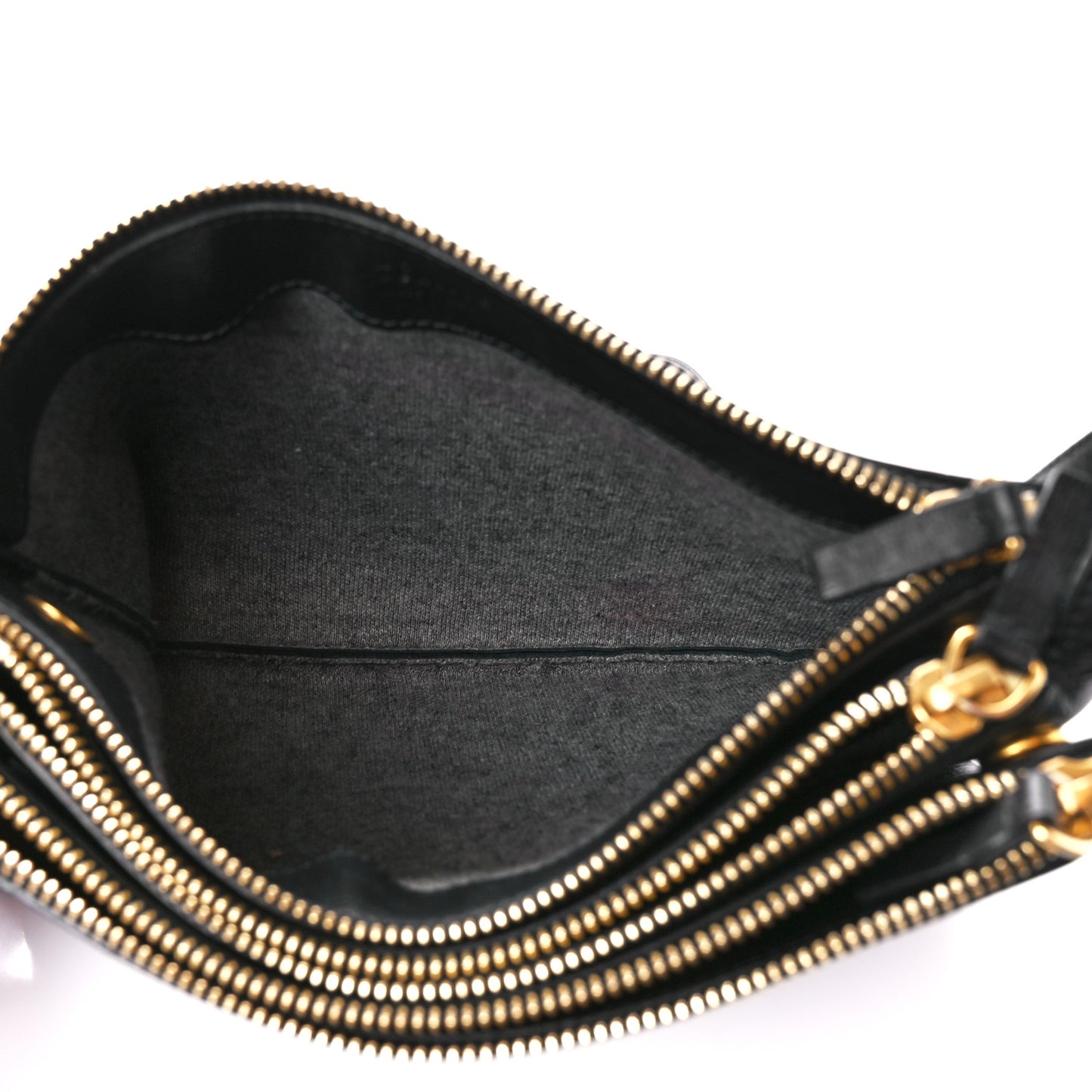 Liege Calfskin Small Trio Crossbody Bag Black