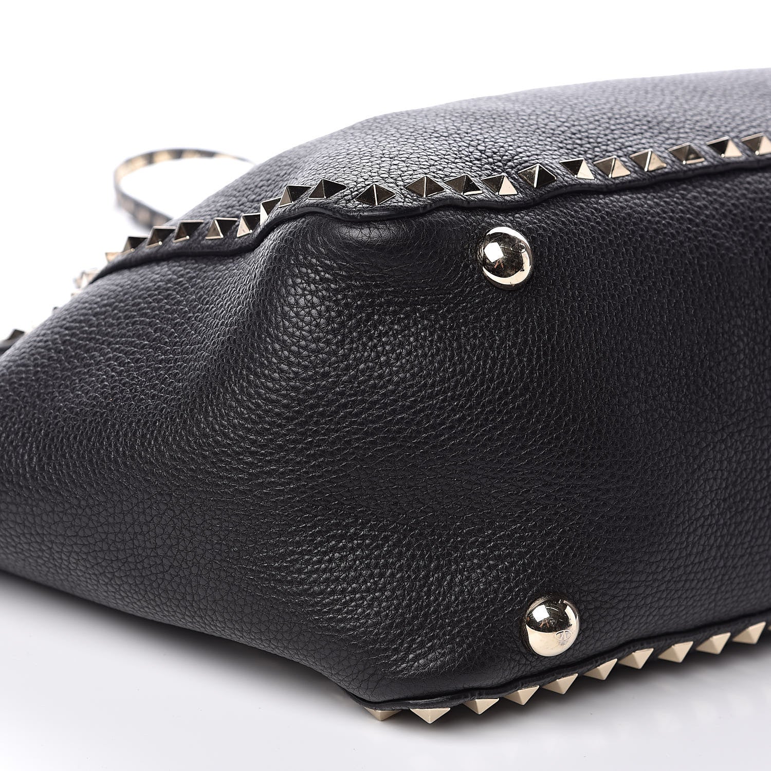 Valentino Garavani Pebbled Calfskin Medium Rockstud Tote Black 7 of 11