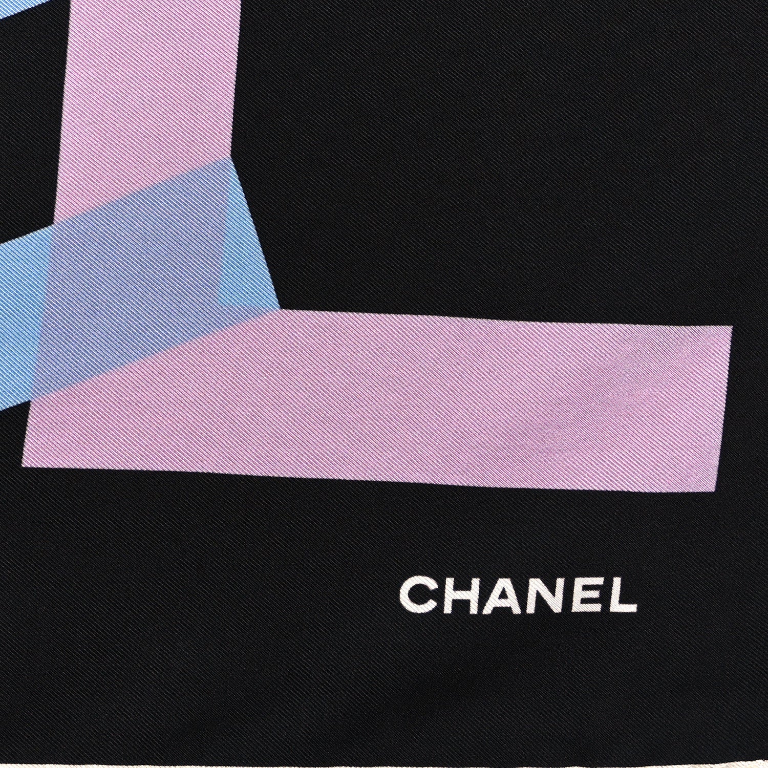 Chanel Silk CC Logo Square Scarf Black Multicolor 2 of 3