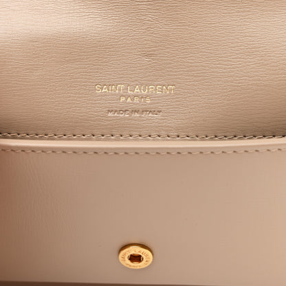 Saint Laurent Smooth Calfskin Monogram Phone Holder Crossbody Dark Beige 5 of 10