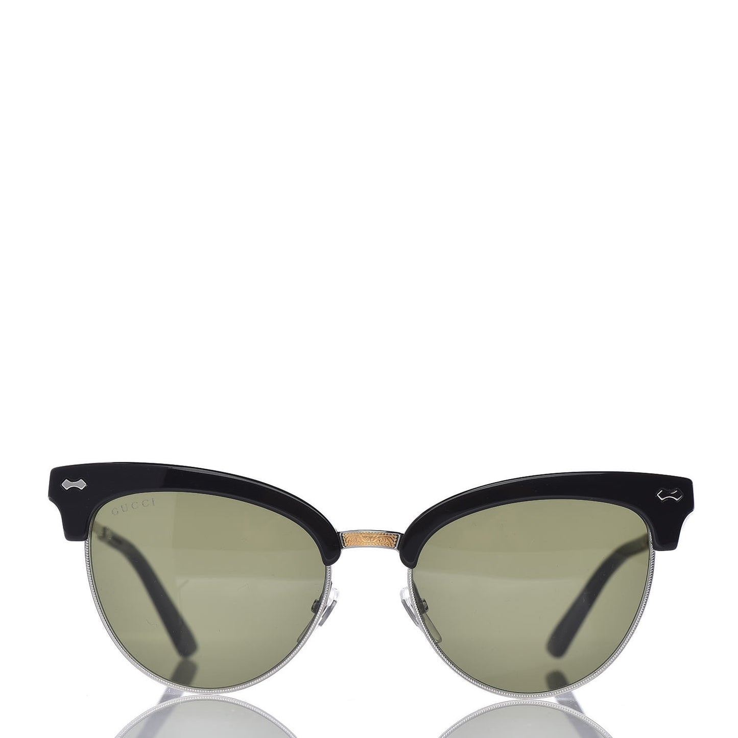 Acetate Damascato Cat Eye Sunglasses GG0055S Black Gold