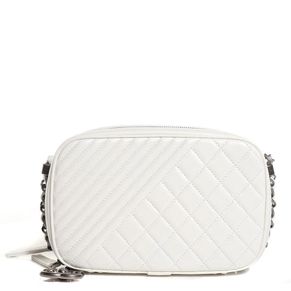 Chanel Lambskin Quilted Small Coco Boy Camera Case White 1 of 9