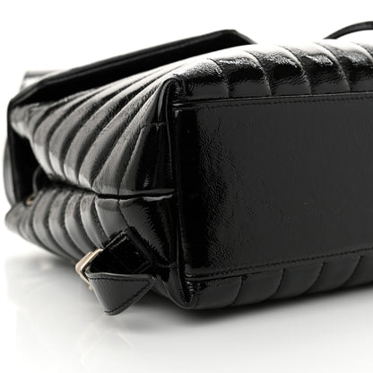 Saint Laurent Patent Y Quilted Monogram Small Loulou Backpack Black 9 of 10