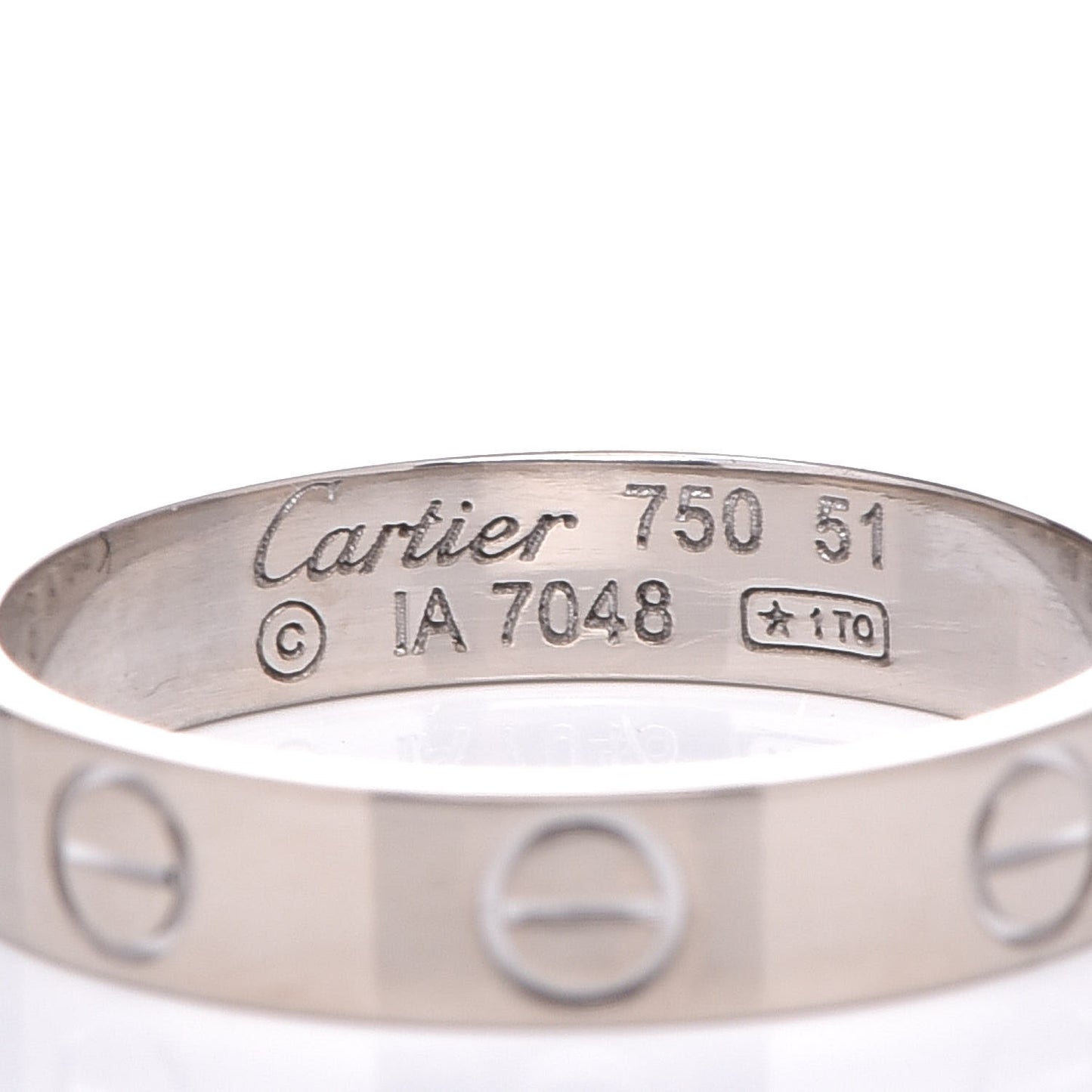 18K White Gold 3.5mm LOVE Wedding Band Ring 51 5.75