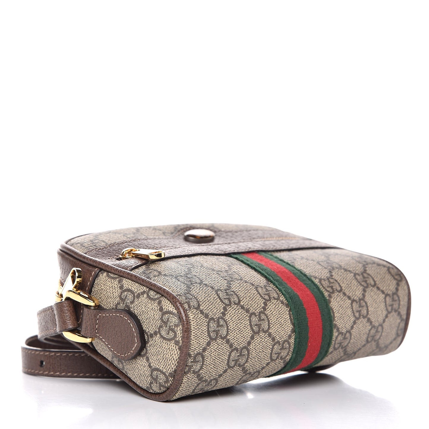 GG Supreme Monogram Web Mini Ophidia Shoulder Bag Brown