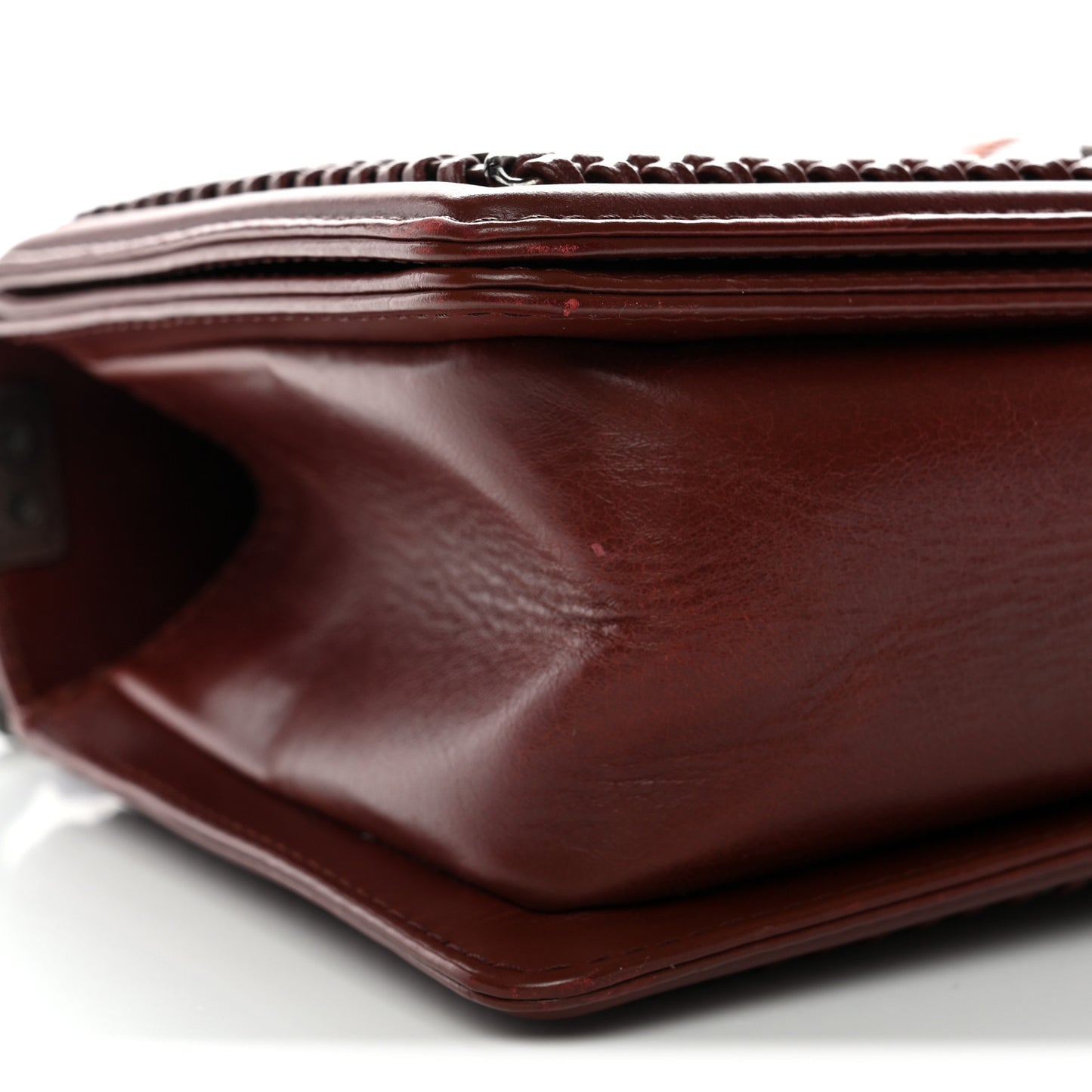Goatskin Quilted Medium Boy Handle Flap Burgundy
