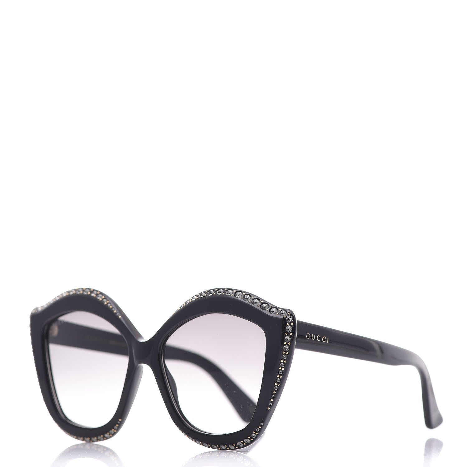 Gucci Crystal Cat Eye GG0118S Sunglasses Black 1 of 8
