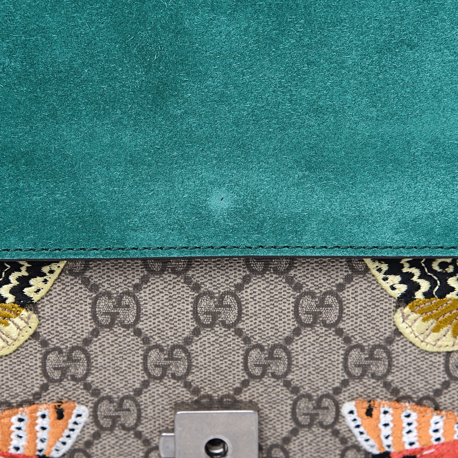 Gucci GG Supreme Monogram Willow Hill Embroidered Small Dionysus Shoulder Bag Emerald 12 of 12