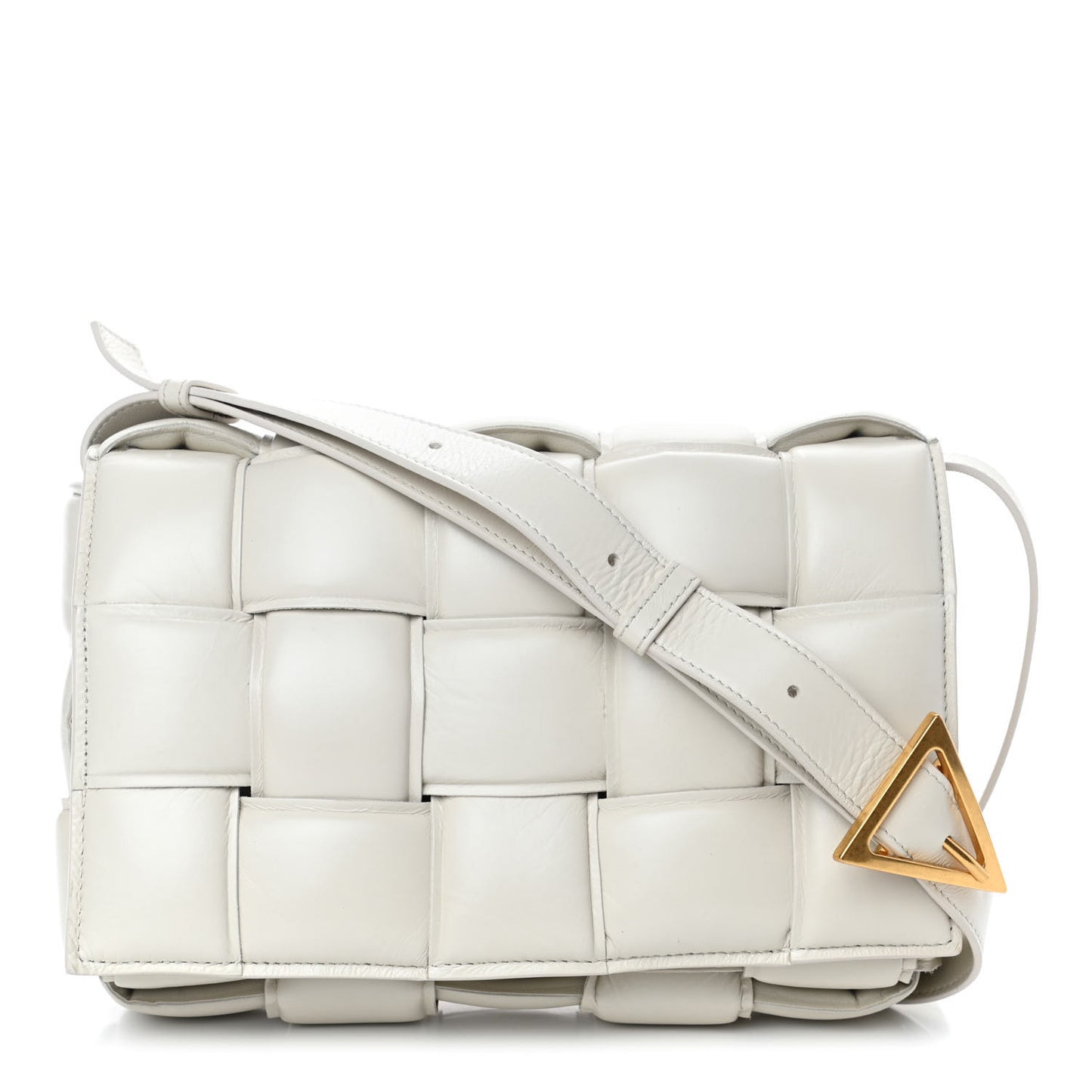 Nappa Maxi Intreccio Padded Cassette Crossbody Bag Chalk