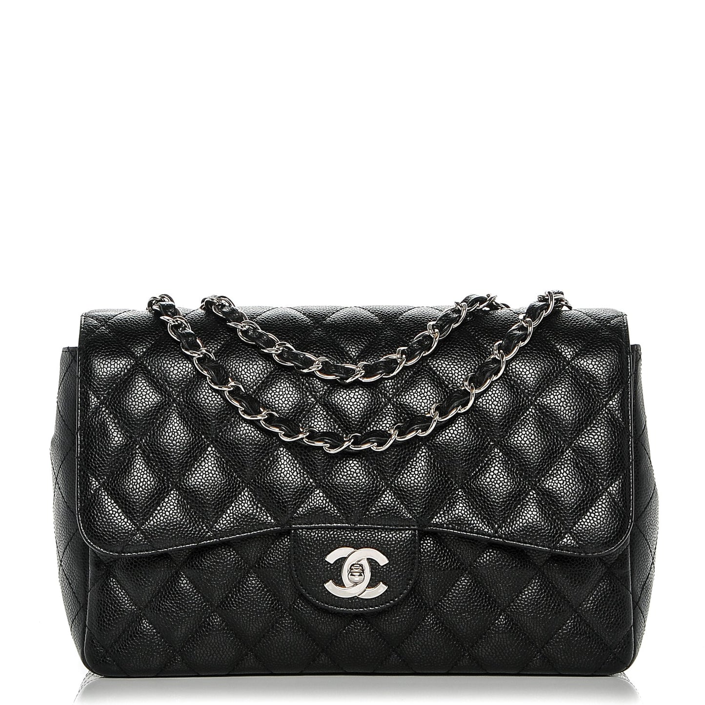 Caviar Quilted Jumbo Single Flap Black
