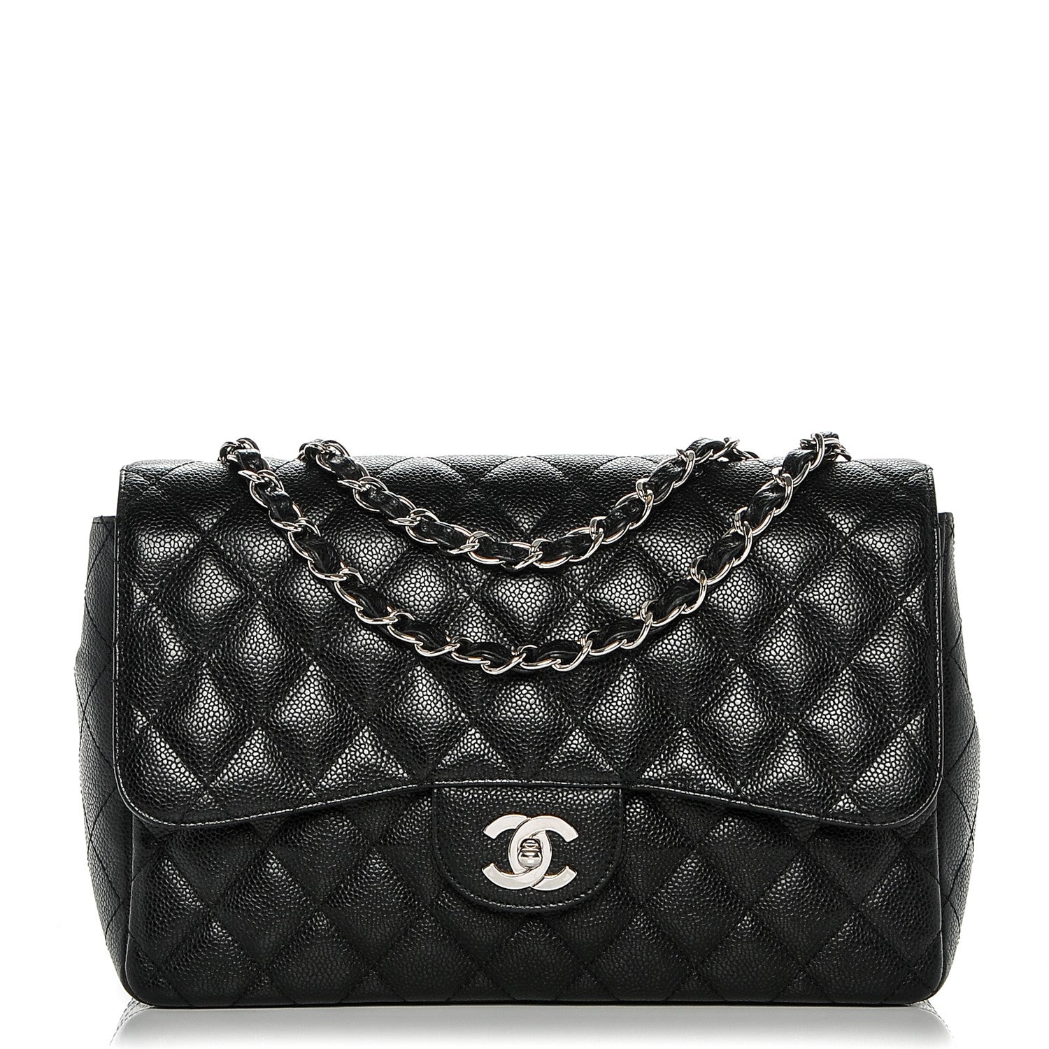 Chanel Caviar Quilted Jumbo Single Flap Black 1 of 7