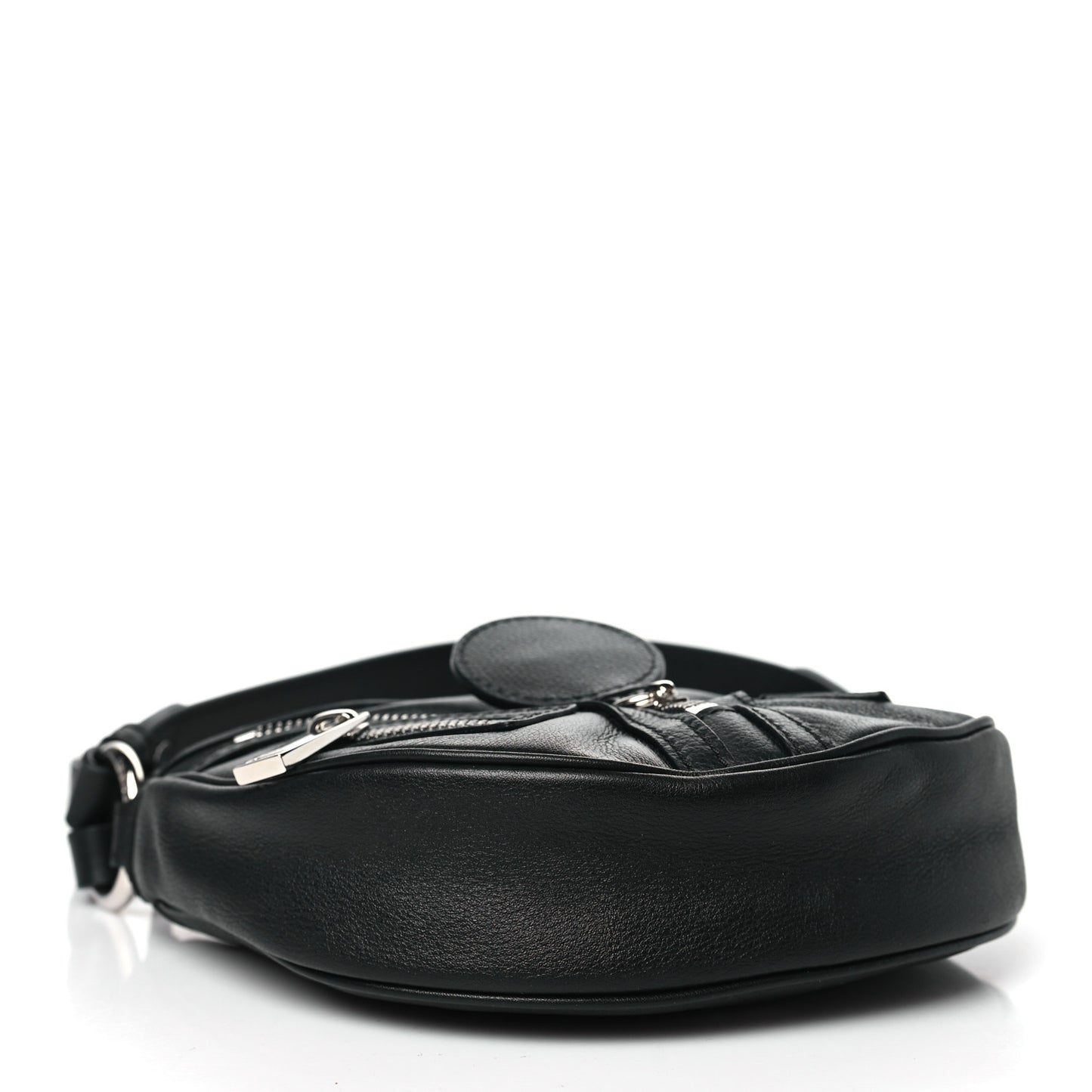 Calfskin Mini Repeat Zip Hobo Black