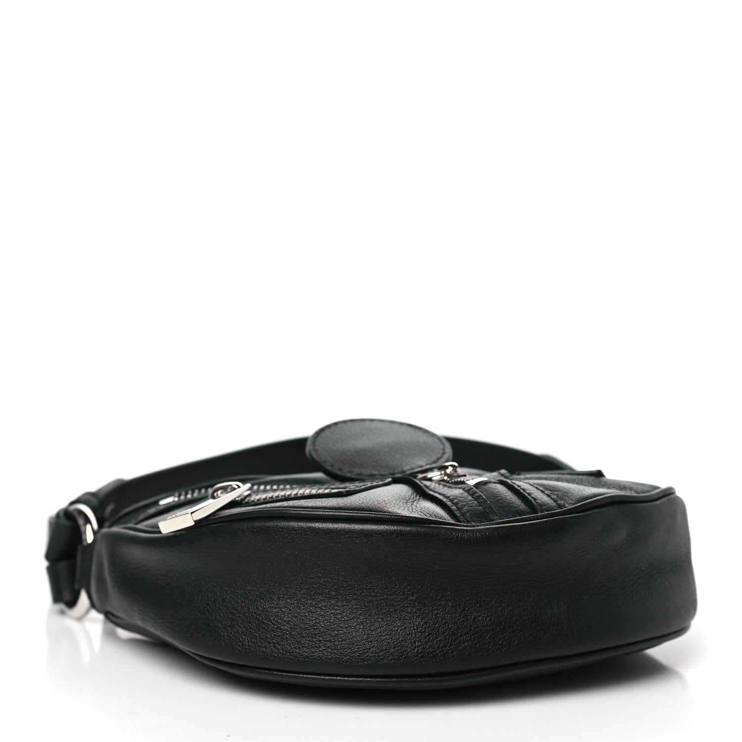 Versace Calfskin Mini Repeat Zip Hobo Black 4 of 9
