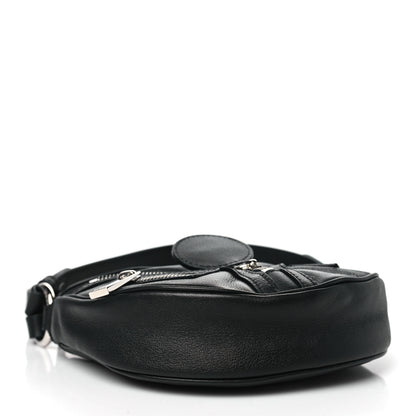 Versace Calfskin Mini Repeat Zip Hobo Black 4 of 9