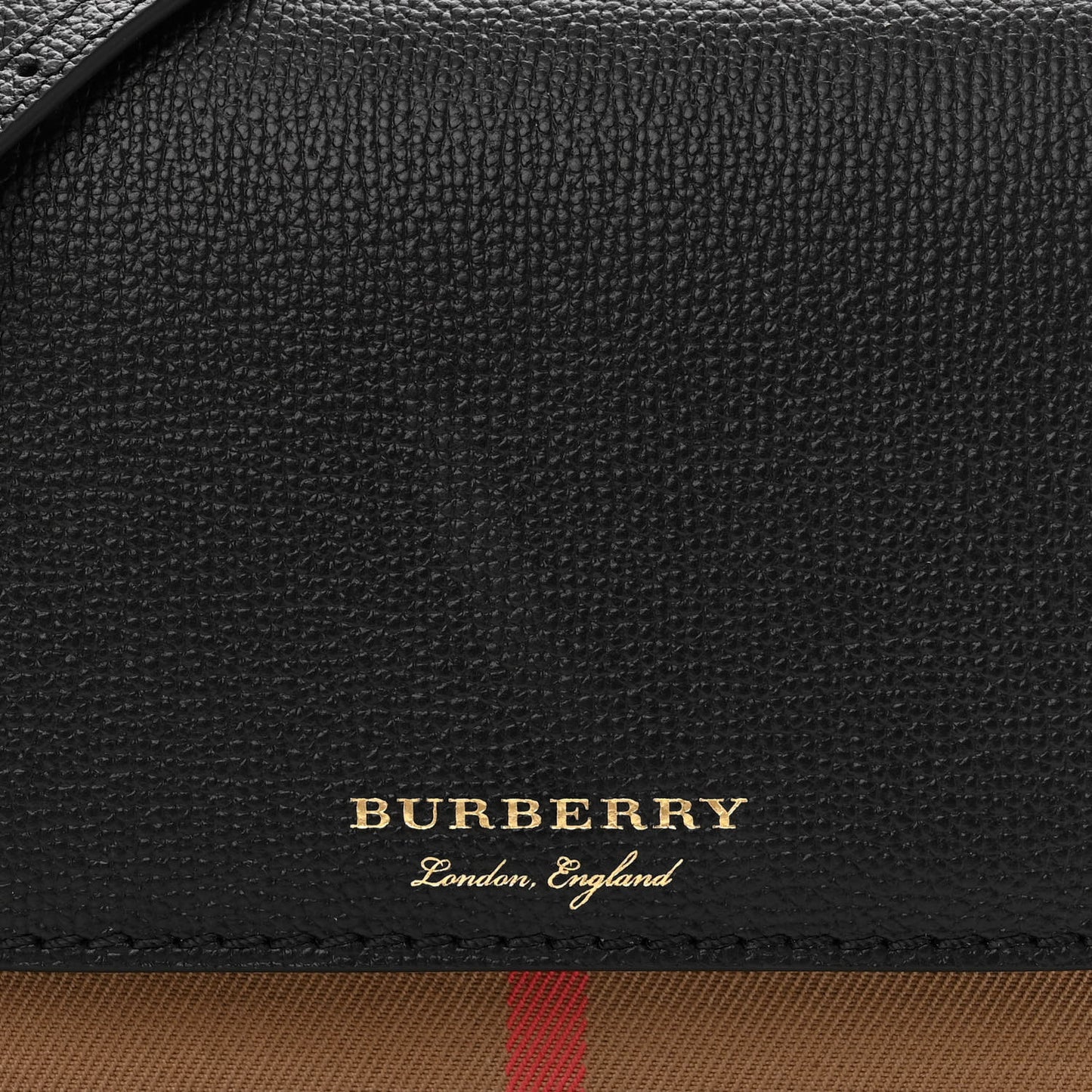 Derby Calfskin House Check Wallet On Chain Black