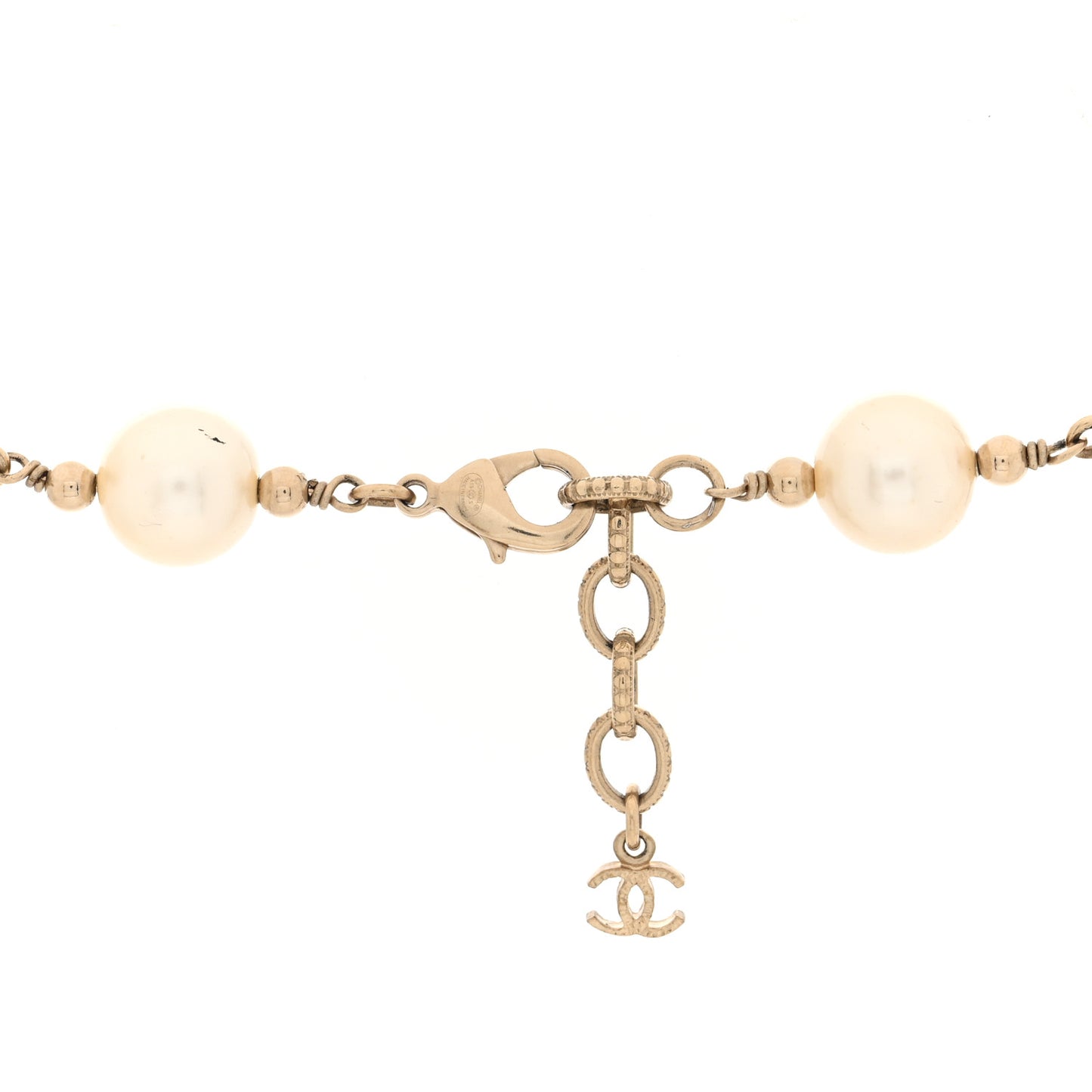 Pearl Crystal CC Necklace Gold Multicolor