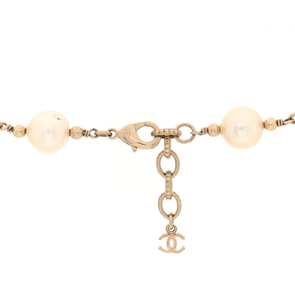 Chanel Pearl Crystal CC Necklace Gold Multicolor 4 of 4
