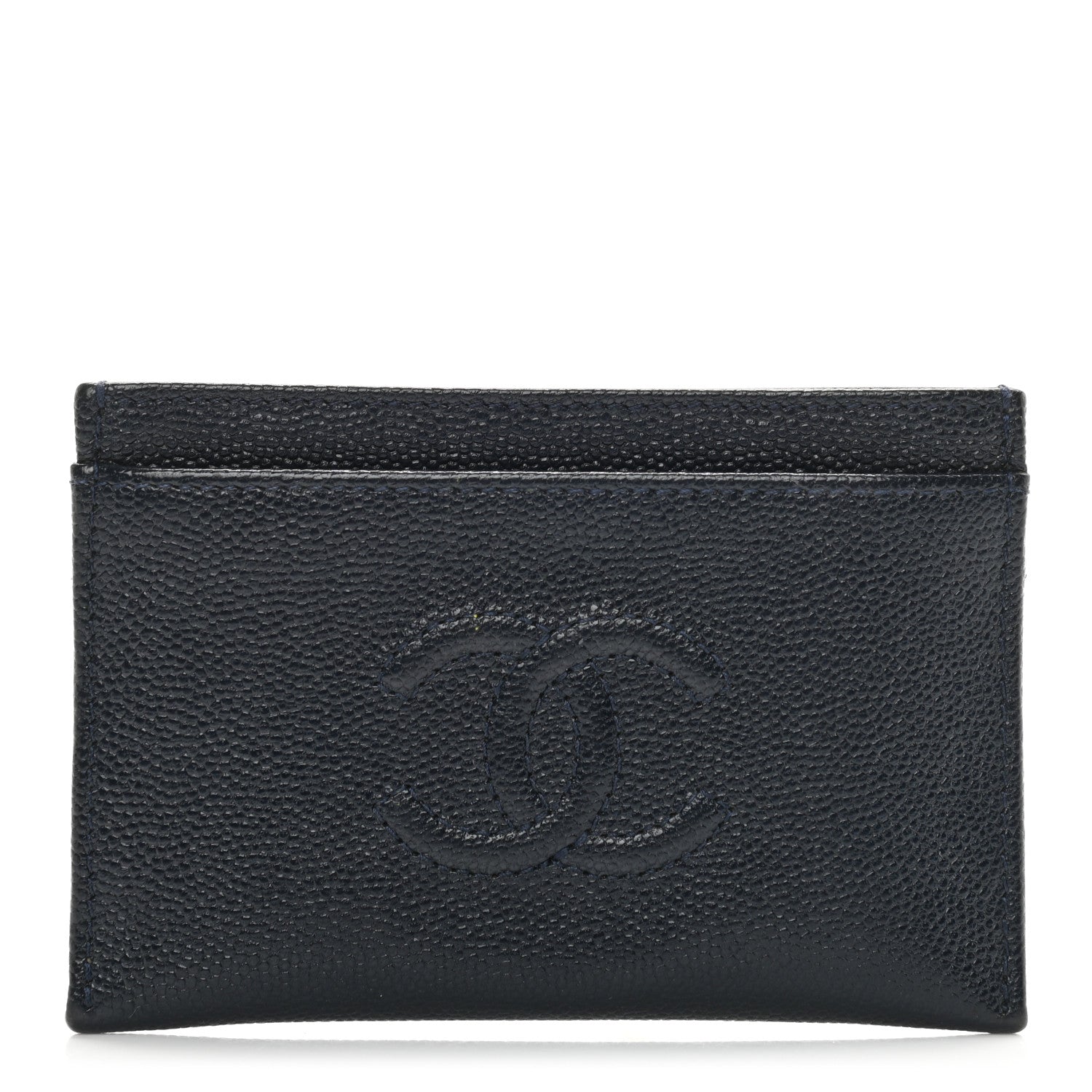 Chanel Caviar Timeless CC Card Holder Navy 1 of 8