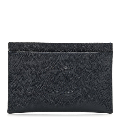 Chanel Caviar Timeless CC Card Holder Navy 1 of 8