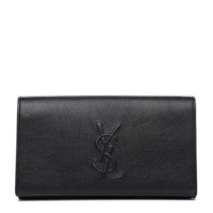 Saint Laurent Calfskin Monogram Large Belle De Jour Clutch Black 1 of 6