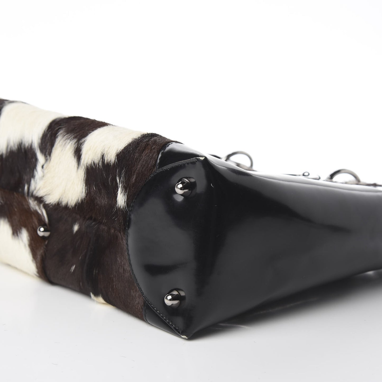Patent Pony Hair Large Lady Dior Black
