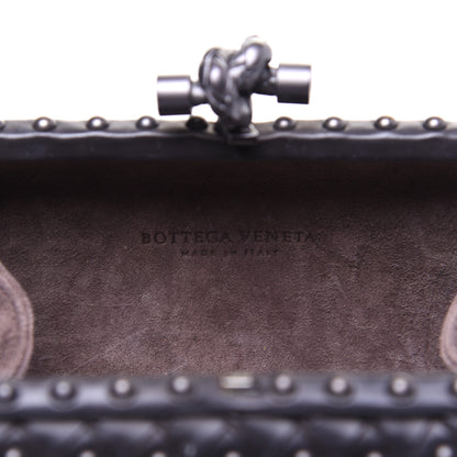 Bottega Veneta Waxy Nappa Intrecciato Knot Studded Clutch Black 8 of 13