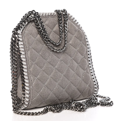 Stella McCartney Shaggy Deer Quilted Tiny Falabella Tote Grey 4 of 9
