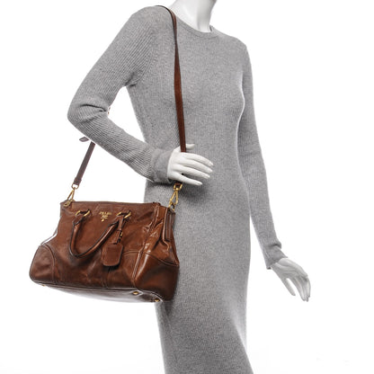 Prada Vitello Shine Top Handle Bag Palissandro 2 of 8