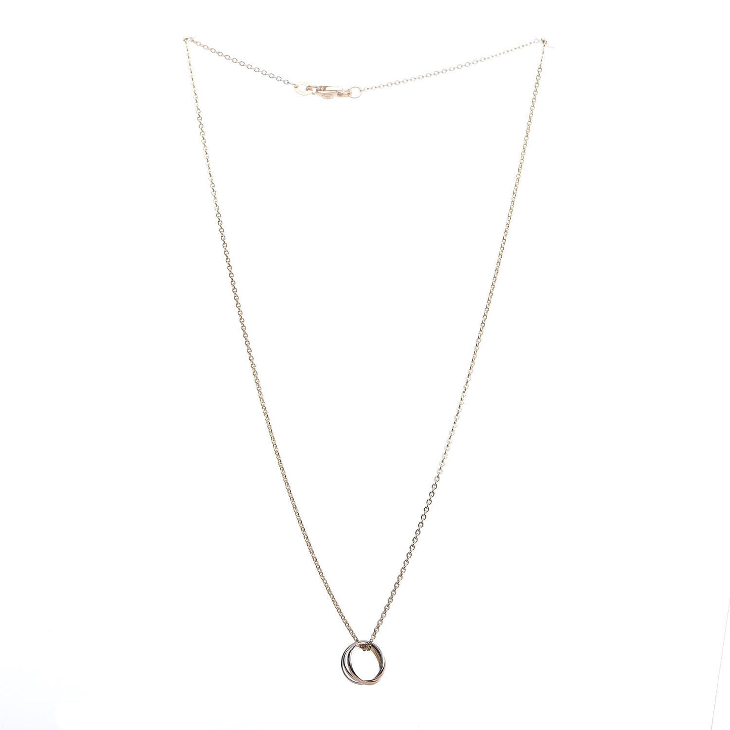 18K Pink Yellow White Gold Baby Trinity Pendant Necklace