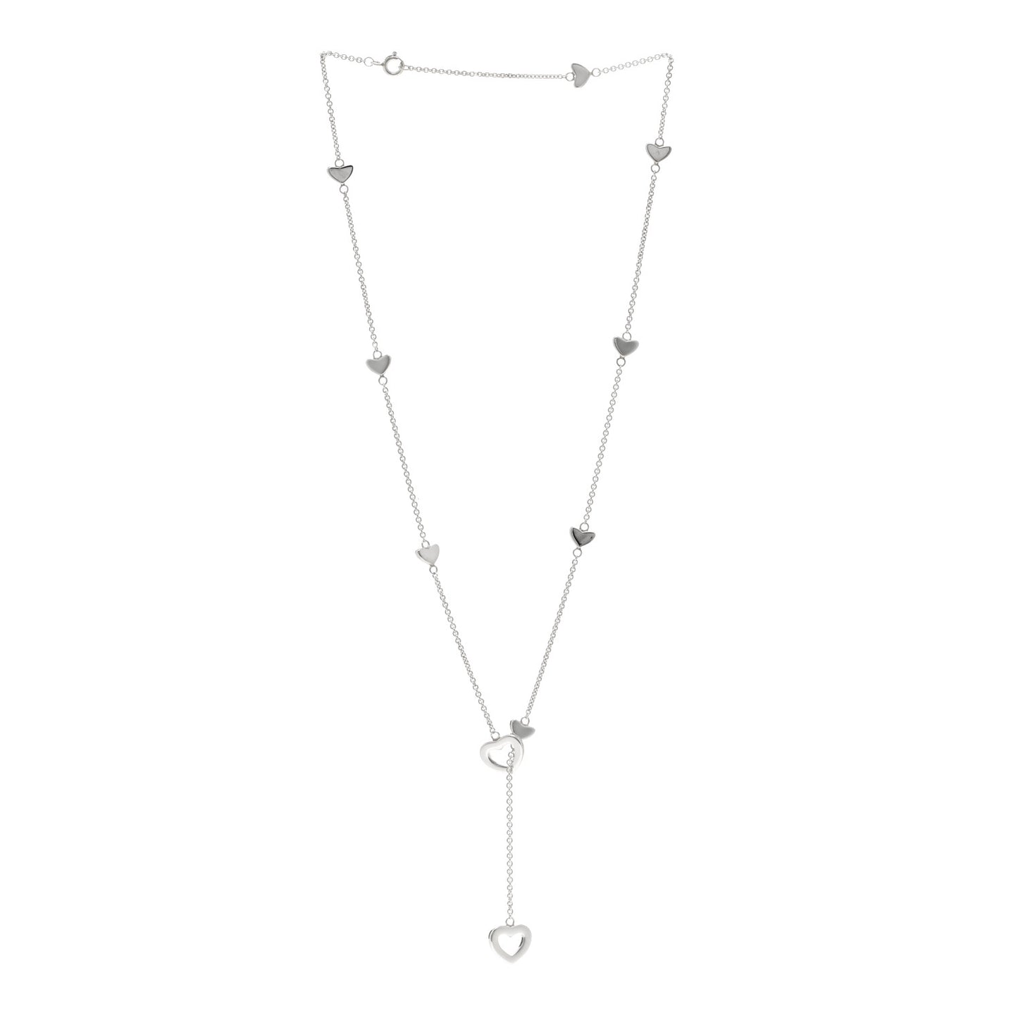 Sterling Silver Heart Lariat Necklace
