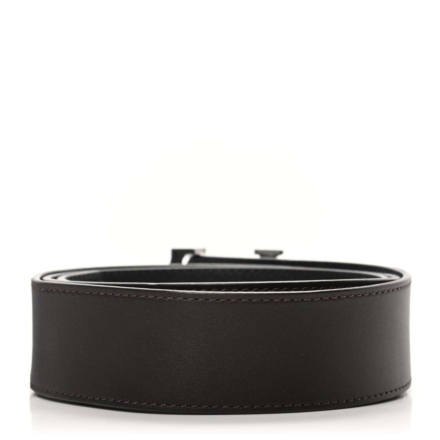 Louis Vuitton Calfskin 40mm LV Initiales Belt 100 40 Dark Brown Black 2 of 3