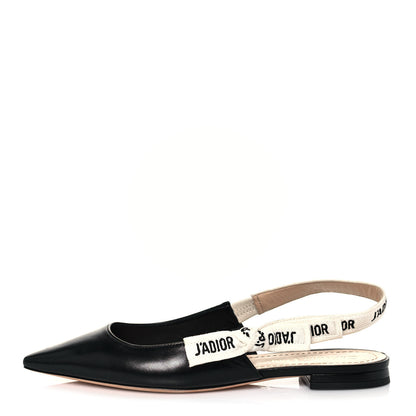 Christian Dior Lambskin Ribbon J'Adior Slingback Ballet Flats 36 Black 1 of 9