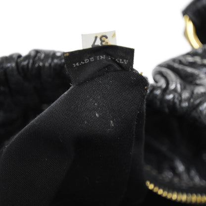 Miu Miu Leather Gathered Tote Black 9 of 9