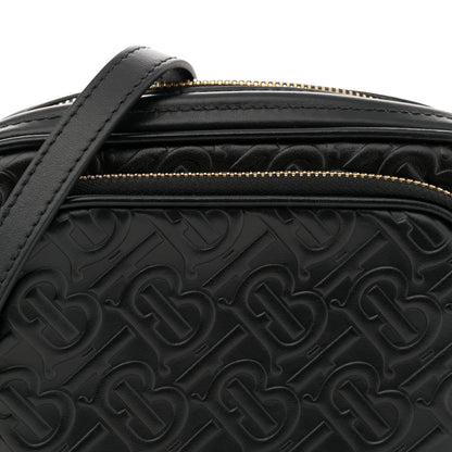 Burberry Calfskin Embossed Monogram Camera Chain Bag Black 8 of 12
