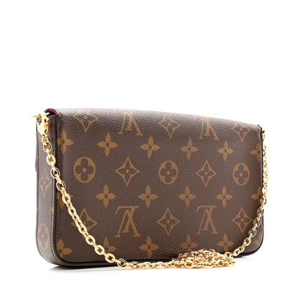 Louis Vuitton Monogram Pochette Felicie Chain Wallet Fuchsia 3 of 10