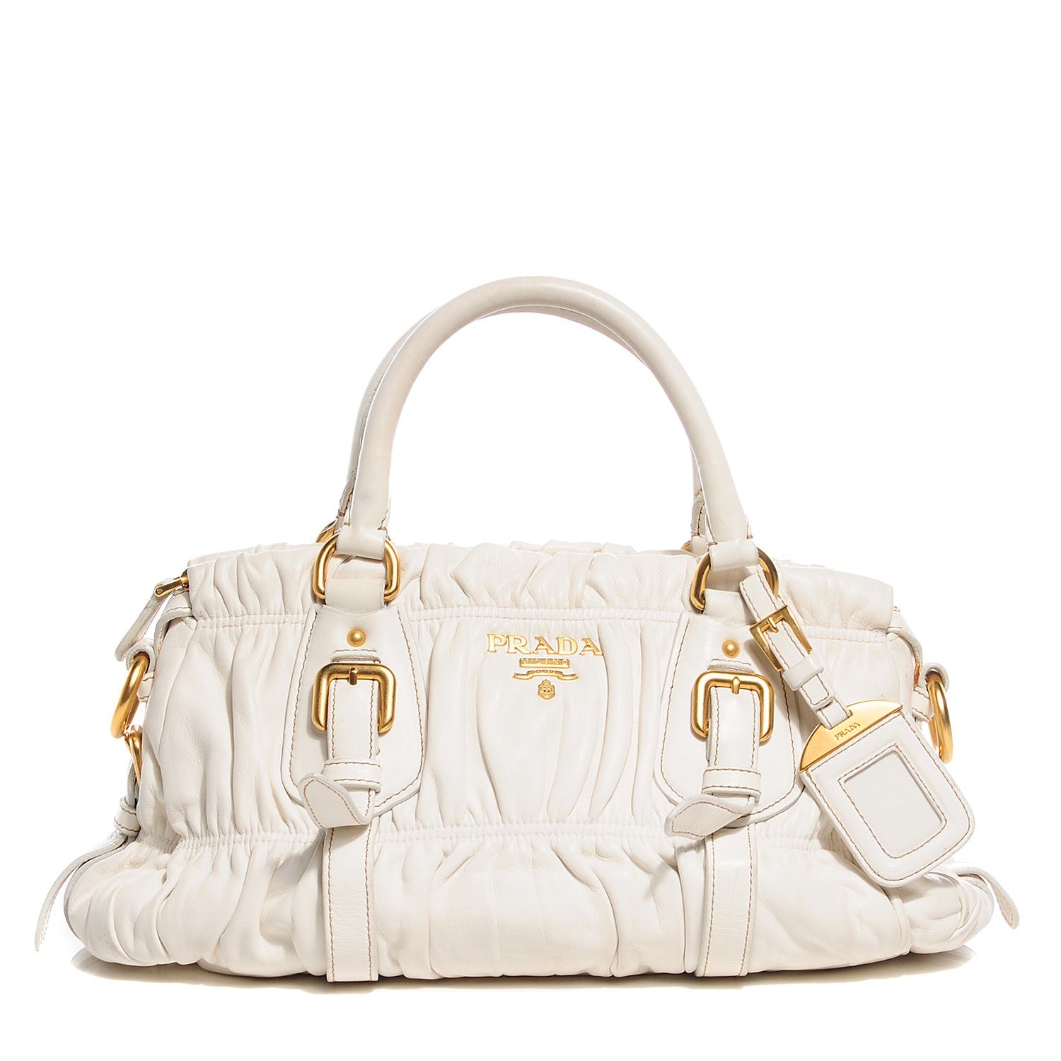 Prada Nappa Gaufre Shopping Satchel White 1 of 10