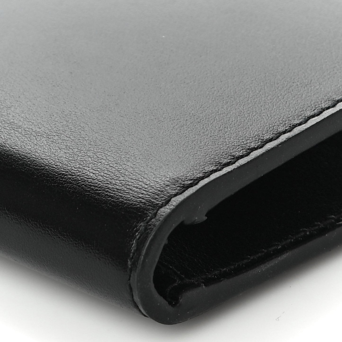 Plutone Calfskin Logo Bi-Fold Wallet Black