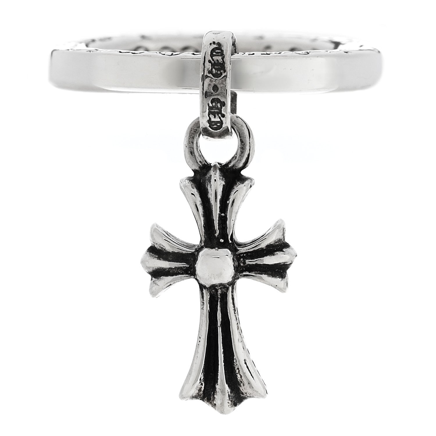 Chrome Hearts Sterling Silver Cross Charm Ring 50 5.5 1 of 4