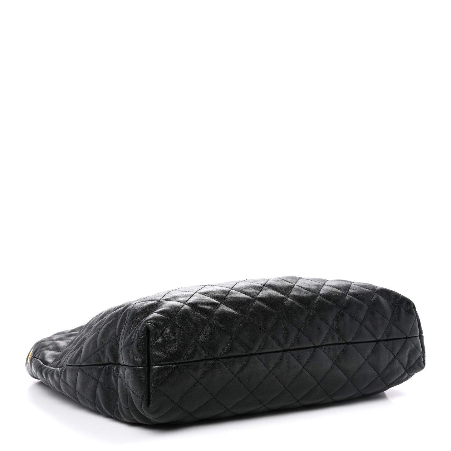 Lambskin Quilted Maxi Icare Shopping Tote Black