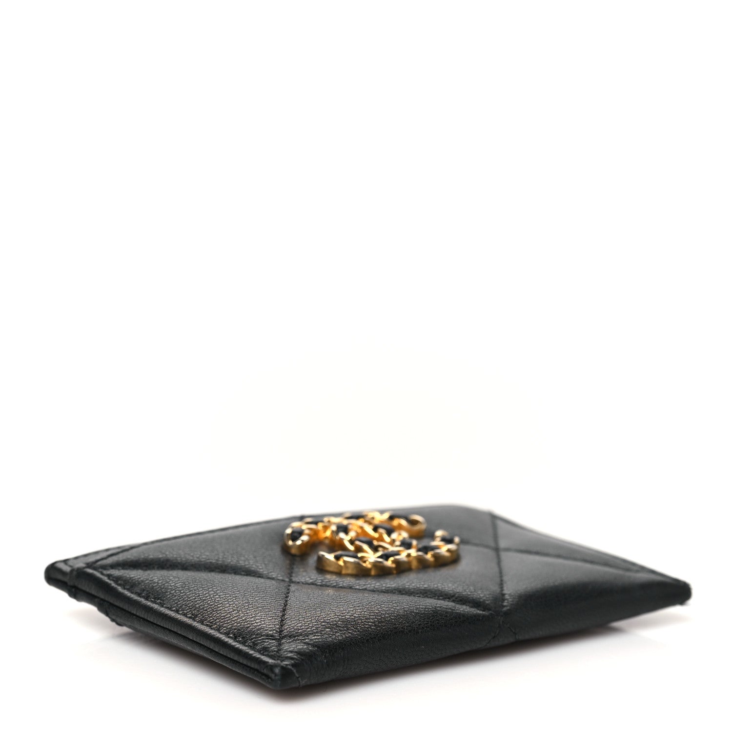 Chanel Lambskin Quilted Chanel 19 Card Holder Black 4 of 9